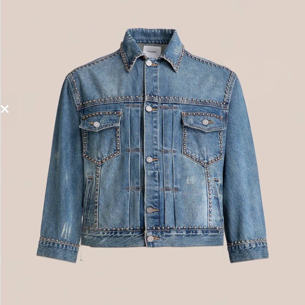 Found Blue Studded Denim Jacket